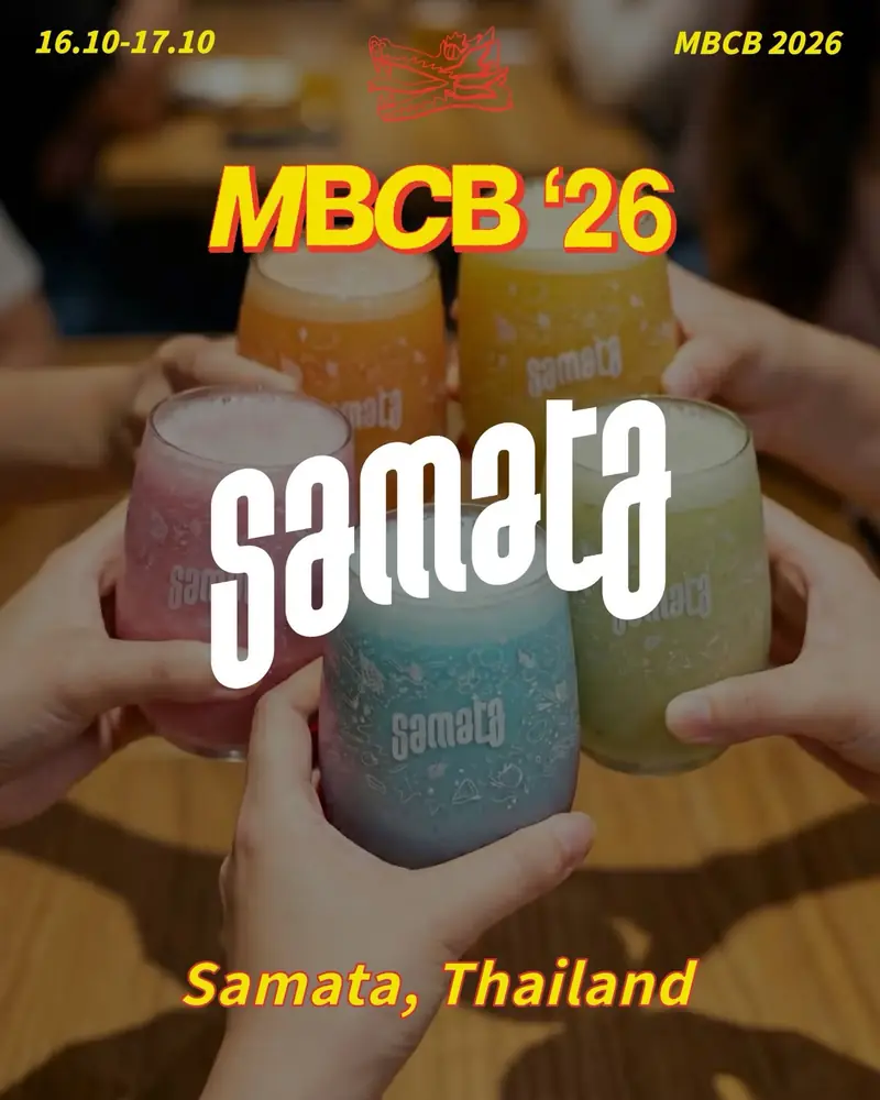 Hands toasting Samata glasses at MBCB 2026