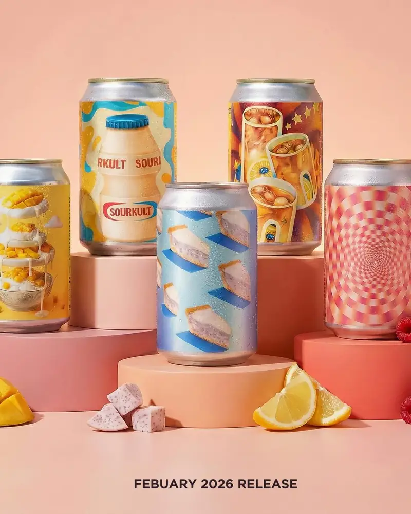 February 2026 release lineup on pink podiums