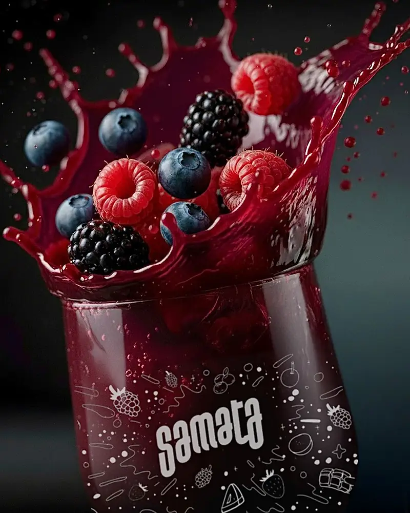 Berry sour splashing with raspberries and blackberries