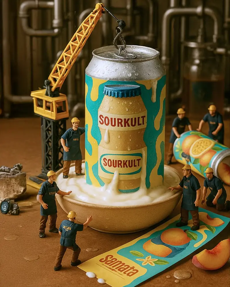 Sourkult can on a miniature construction-site set