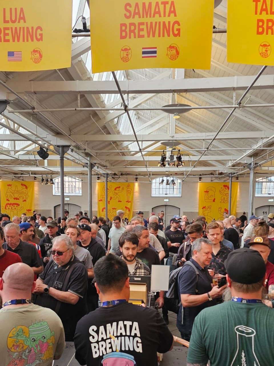Samata Brewing banner over the crowd at Mikkeller Beer Celebration Copenhagen
